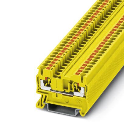 Phoenix Contact Feed-Through Terminal Block; PT 2.5 YE; 20A; 600V; 1-Level; #26 - #12; Push-In Connection; Yellow
